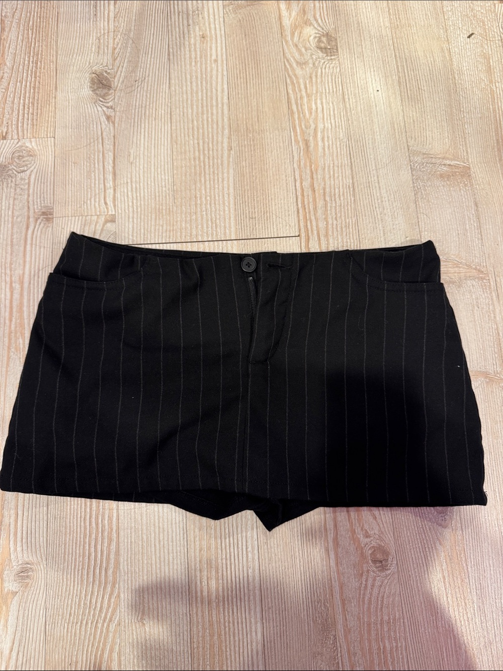 Black Pinstripe Women's Dress Shorts